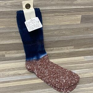 Free People Navy and Maroon Casual Socks c terra cot size ALL os